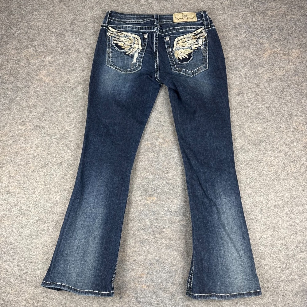 Miss‎ Me Boot Cut Denim Jeans 29" Angel Wings Blue Womens 28